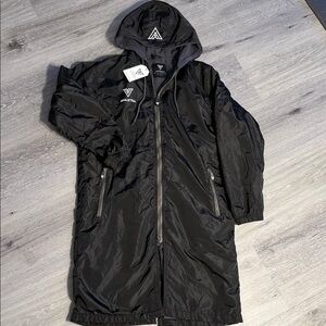 Valia Black Hooded Men's Raincoat